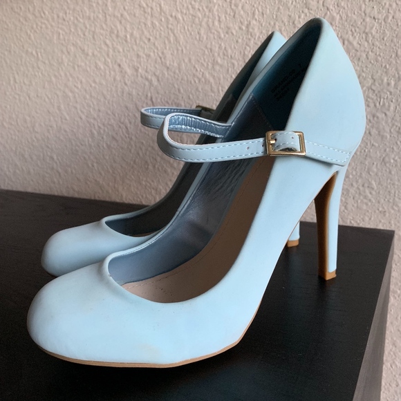 light blue mary jane shoes